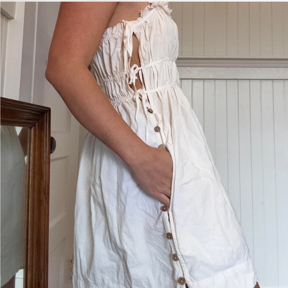 Free People White Ruffle Mini Dress - Picture 2 of 6